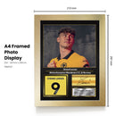 Strand Larsen Printed Signed Poster – Wolverhampton Wanderers FC & Norway Striker Tribute Wall Art with Jersey & Bio Plaque – Premier League Football Memorabilia for Fans & Collectors