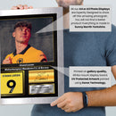 Strand Larsen Printed Signed Poster – Wolverhampton Wanderers FC & Norway Striker Tribute Wall Art with Jersey & Bio Plaque – Premier League Football Memorabilia for Fans & Collectors