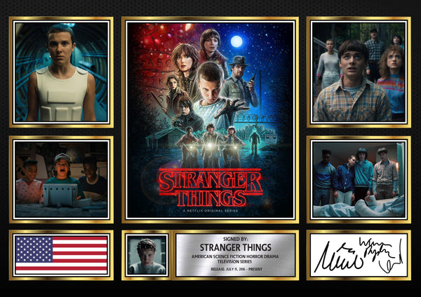 Stranger Things Netflix Shows Framed Printed Signature Print – Fan Gift – Wall Art