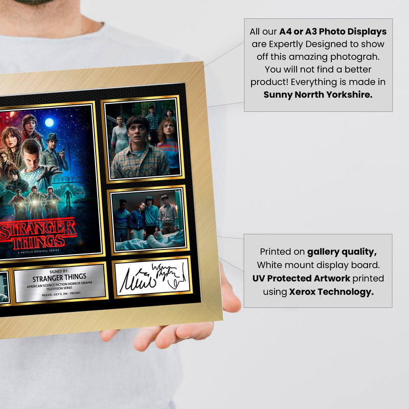 Stranger Things Netflix Shows Framed Autographed Print - Limited Edition Autograph Fan Gift – Collectible Memorabilia Merchandise