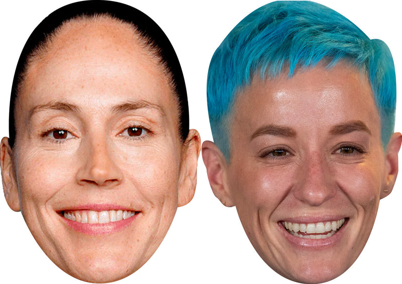 Sue Bird And Megan Rapinoe Celebrity Couple Face Mask Fancy Dress - High-Quality Cardboard Masks for Any Occasion