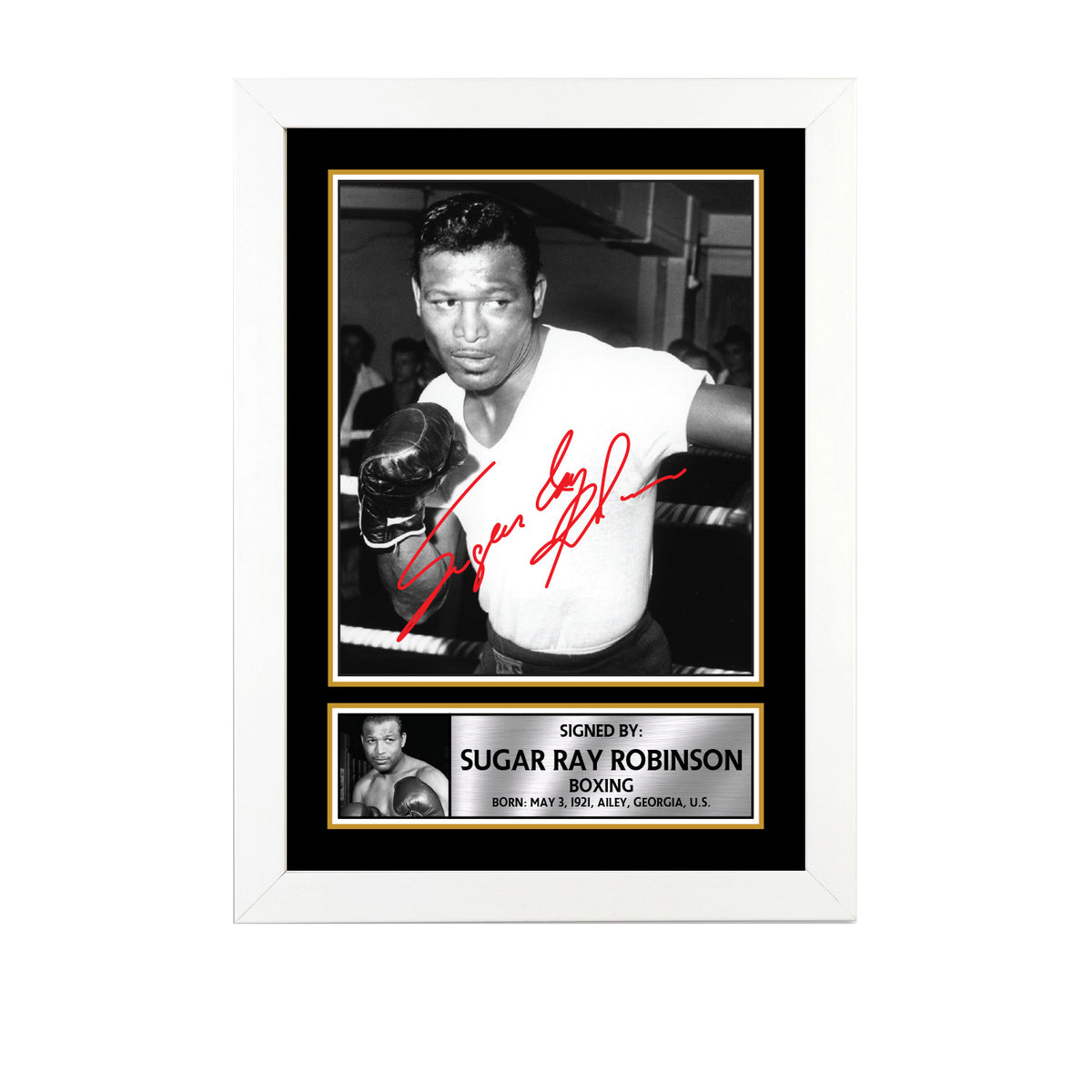Sugar Ray Robinson M788 Boxing Printed Signature Poster Print Gift