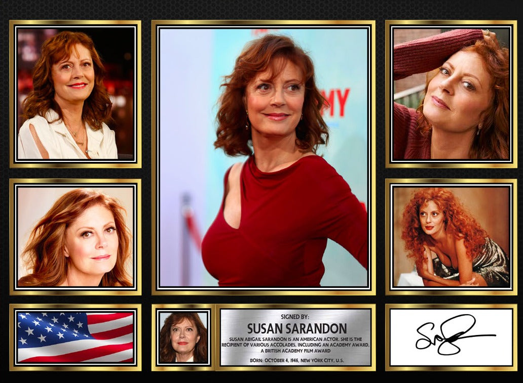 Susan Sarandon Actors Framed Printed Signature Print – Fan Gift – Wall Art – Susan Sarandon Actors Framed Printed Signature Print – A4 Poster