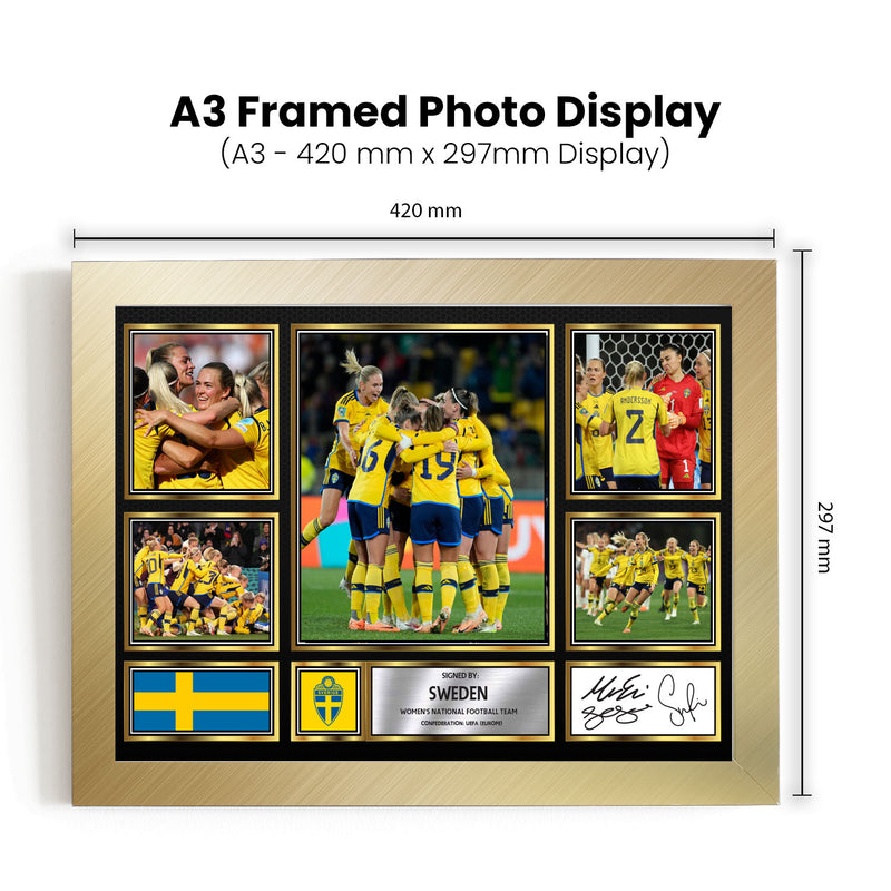 Sweden Ladies Football Teams Framed Autographed Print