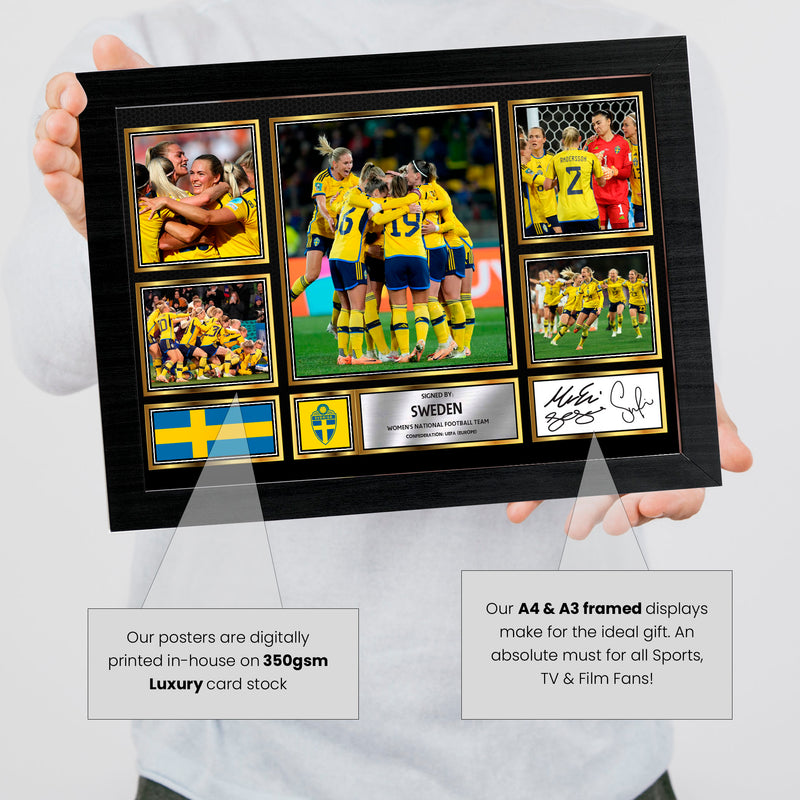 Sweden Ladies Football Teams Framed Autographed Print