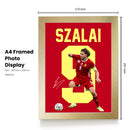 Ádám Szalai Signed Poster Print – Hungary National Team Captain Tribute Wall Art with Signature & Jersey Number 9 – Legendary Striker Memorabilia for Football Fans & Collectors