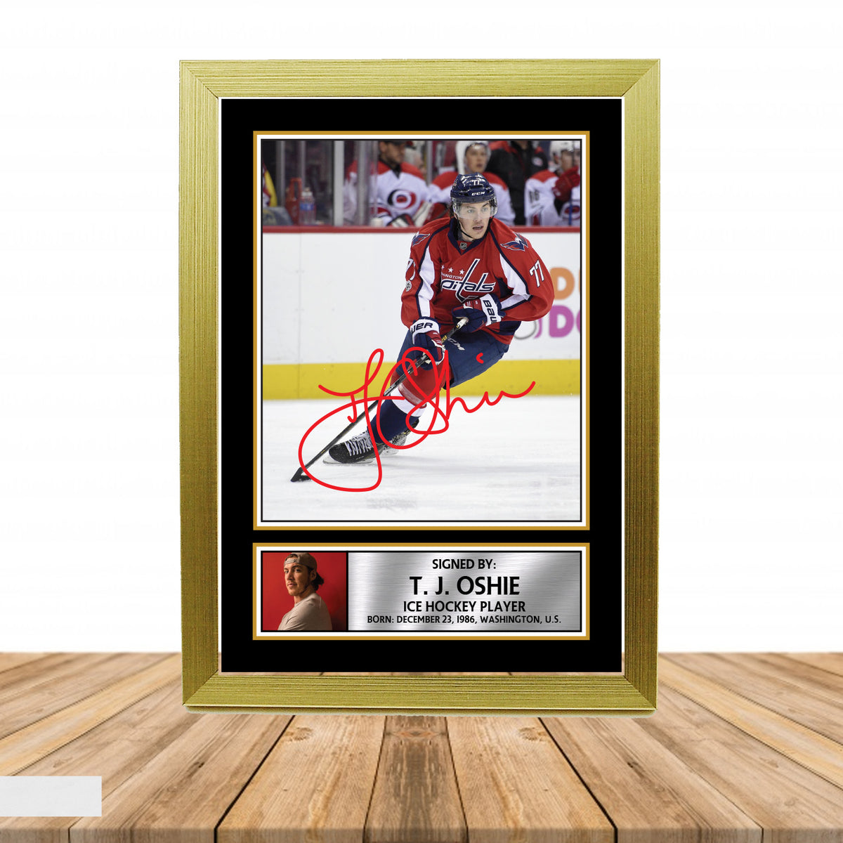 T.J. Oshie Ice Hockey Printed Signature Poster Print Gift