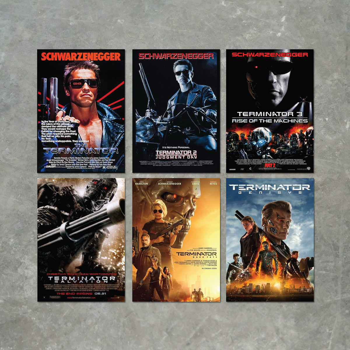 Terminator Franchise Movies and Film Poster Print Packs - 6 POSTERS A6, A5