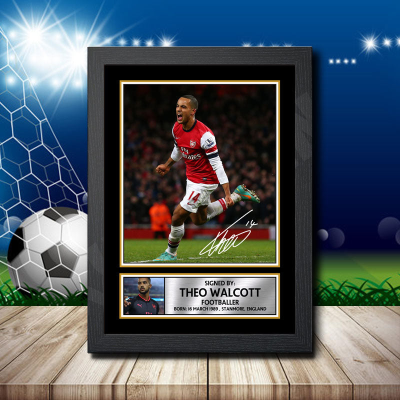 Theo Walcott Printed Signature Footballers Star Poster Print Framed Wall Art Gift – Theo Walcott Printed Signature Footballers Star Poster Print