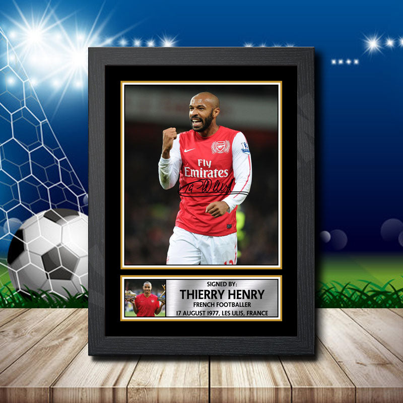 Thierry Henry 2 Printed Signature Footballers Star Poster Print Framed Wall Art Gift – Thierry Henry 2 Printed Signature Footballers Star Poster Print