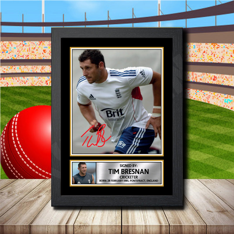 Tim Bresnan 2 Printed Signature Cricket Star Poster Print Framed Wall Art Gift – Tim Bresnan 2 Printed Signature Cricket Star Poster Print