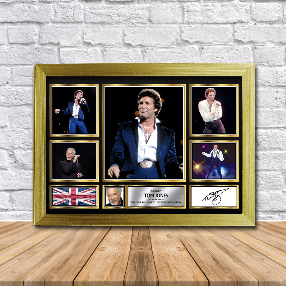 Tom Jones Music Gift Framed Printed Signature Star Poster Print Wall Art Gift
