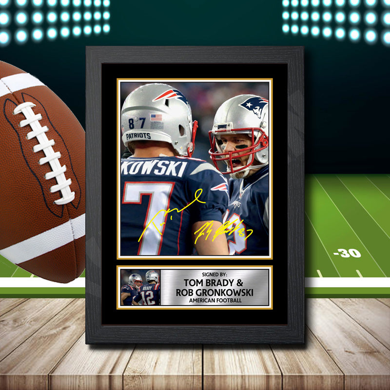 Tom Brady Rob Gronkowski 1 Printed Signature NFL Star Poster Print Framed Wall Art Gift – Tom Brady Rob Gronkowski 1 Printed Signature NFL Star Poster Print