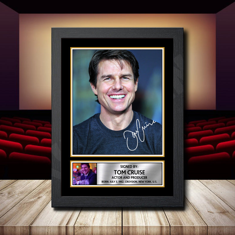 Tom Cruise Printed Signature Movie Star Poster Print Framed Wall Art Gift – Tom Cruise Printed Signature Movie Star Poster Print