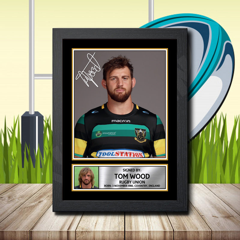 Tom Wood 2 Printed Signature Rugby Star Poster Print Framed Wall Art Gift – Tom Wood 2 Printed Signature Rugby Star Poster Print