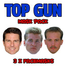 Top Gun Movie Facemask Pack - Maverick, Iceman, Moose