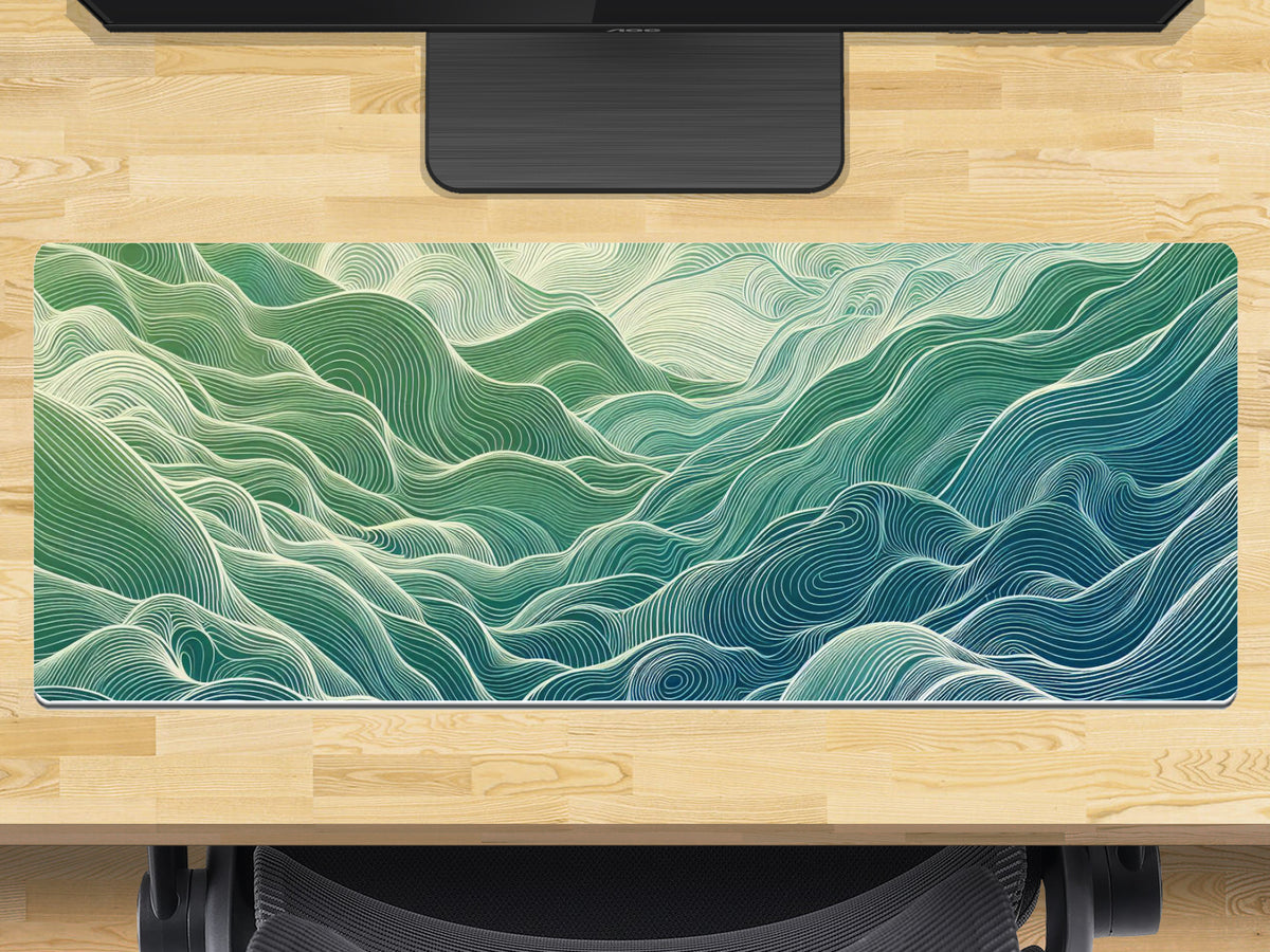 Extra Large Gaming Mouse Mat (800mm x 300mm) - Topography Aqua – Extra Large Gaming Mouse Mat 800mm x 300mm - Topography Aqua