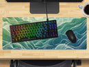 Extra Large Gaming Mouse Mat (800mm x 300mm) - Topography Aqua