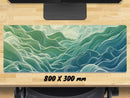 Extra Large Gaming Mouse Mat (800mm x 300mm) - Topography Aqua