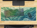 Extra Large Gaming Mouse Mat (800mm x 300mm) - Topography Aqua
