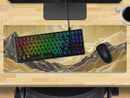 Extra Large Gaming Mouse Mat (800mm x 300mm) - Topography Gold