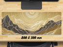 Extra Large Gaming Mouse Mat (800mm x 300mm) - Topography Gold