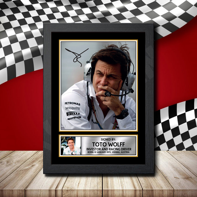 Toto Wolff Printed Signature Motorsport Star Poster Print Framed Wall Art Gift – Toto Wolff Printed Signature Motorsport Star Poster Print