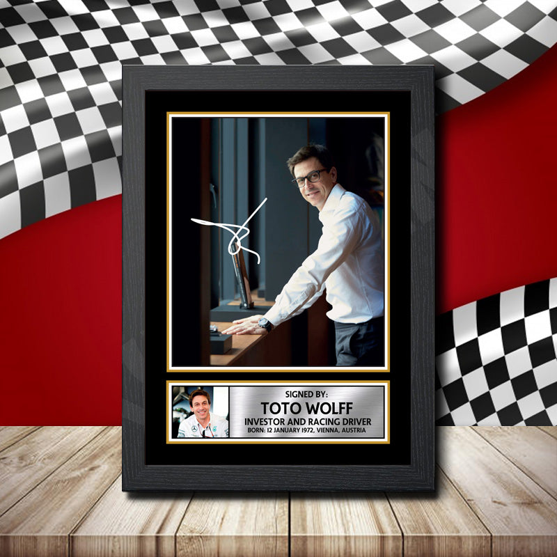 Toto Wolff 2 Printed Signature Motorsport Star Poster Print Framed Wall Art Gift – Toto Wolff 2 Printed Signature Motorsport Star Poster Print
