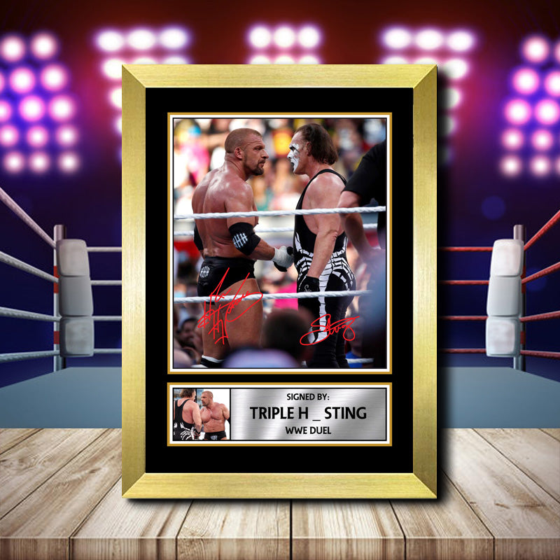 Triple H Sting Printed Signature Wwe Star Poster Print Framed Wall Art Gift – Triple H Sting Printed Signature Wwe Star Poster Print