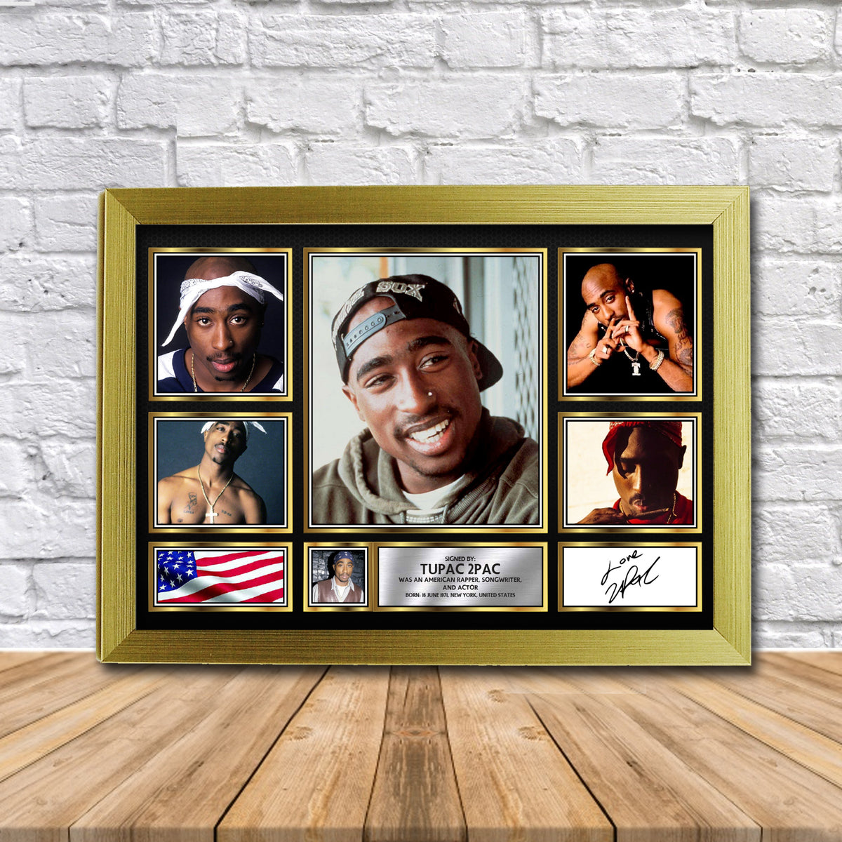 Tupac 2pac Music Gift Framed Printed Signature Star Poster Print Wall Art Gift