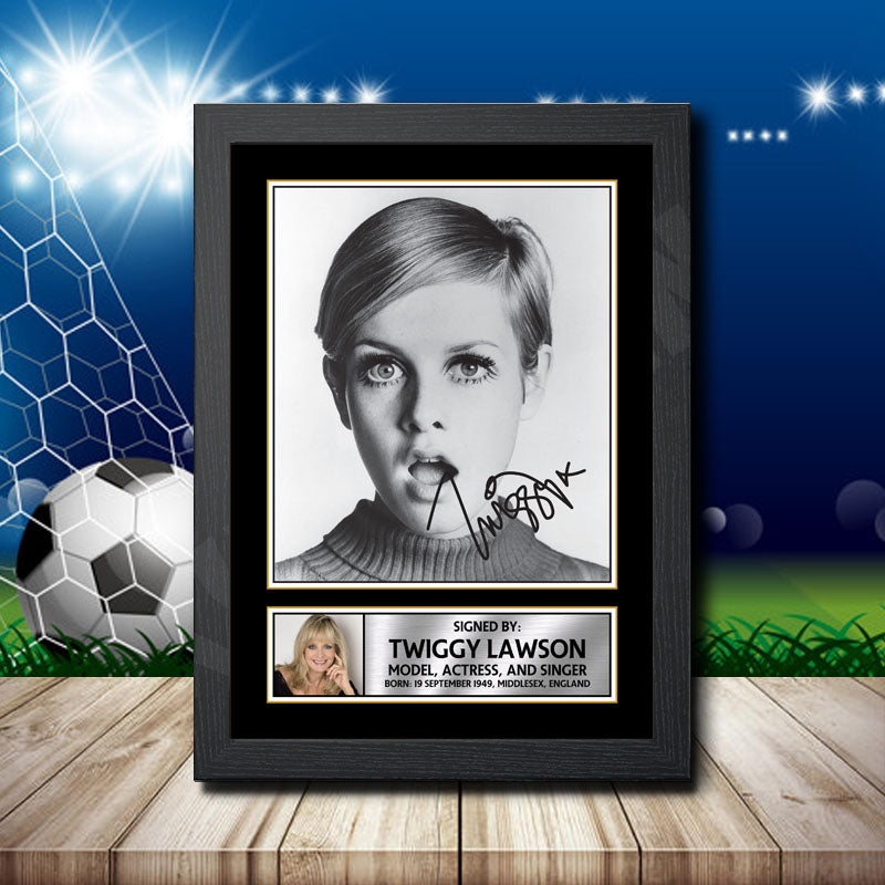 Twiggy Lawson 2 Printed Signature Footballers Star Poster Print Framed Wall Art Gift – Twiggy Lawson 2 Printed Signature Footballers Star Poster Print