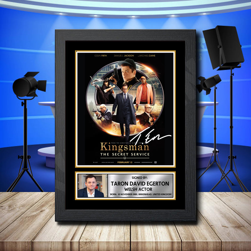 Taron Egerton 1 Printed Signature Television Star Poster Print Framed Wall Art Gift – Taron Egerton 1 Printed Signature Television Star Poster Print