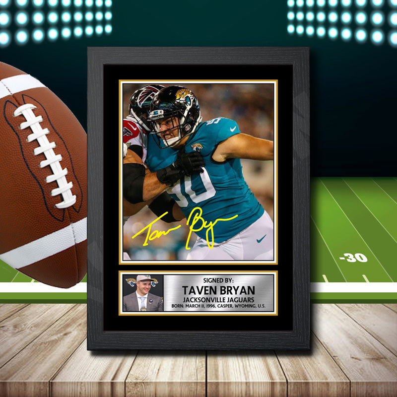 Taven Bryan Printed Signature NFL Star Poster Print Framed Wall Art Gift – Taven Bryan Printed Signature NFL Star Poster Print