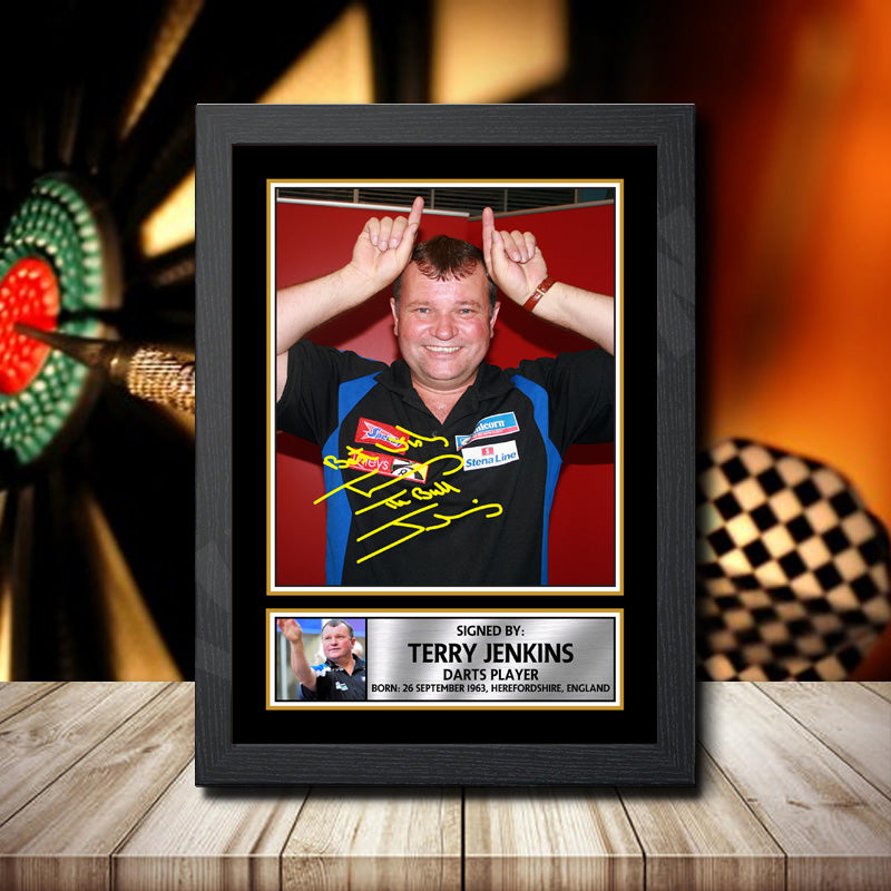 Terry Jenkins Printed Signature Darts Star Poster Print Framed Wall Art Gift – Terry Jenkins Printed Signature Darts Star Poster Print