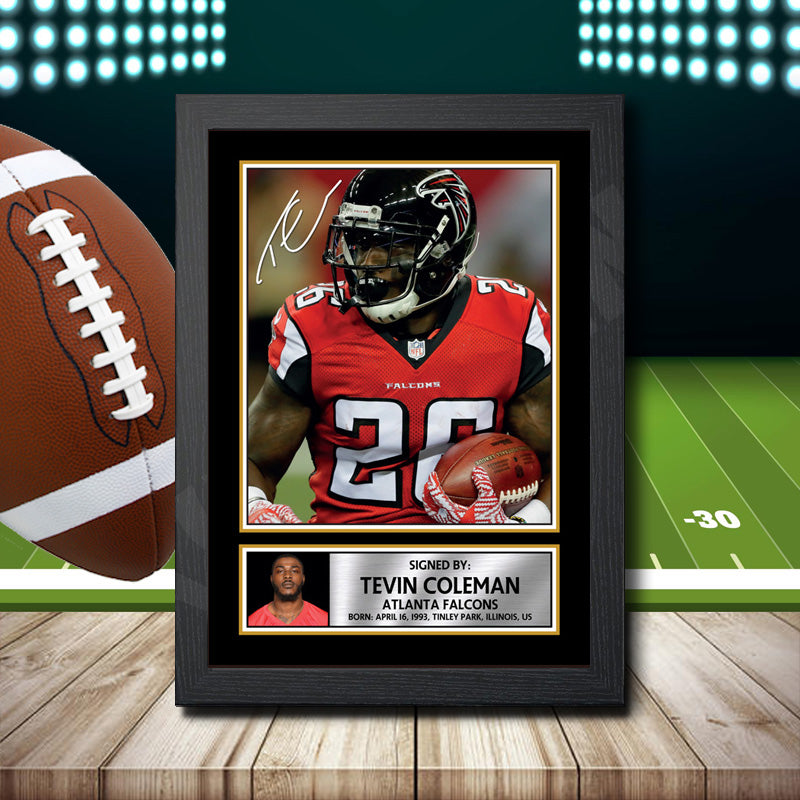 Tevin Coleman 2 Printed Signature NFL Star Poster Print Framed Wall Art Gift – Tevin Coleman 2 Printed Signature NFL Star Poster Print