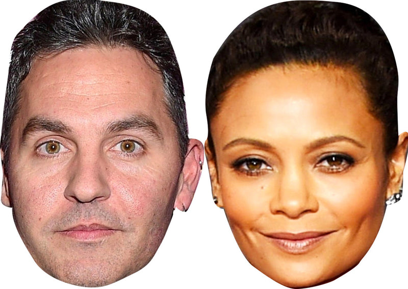 Thandie Newton and Ol Parker Celebrity Couple Face Mask Fancy Dress - High-Quality Cardboard Masks for Any Occasion