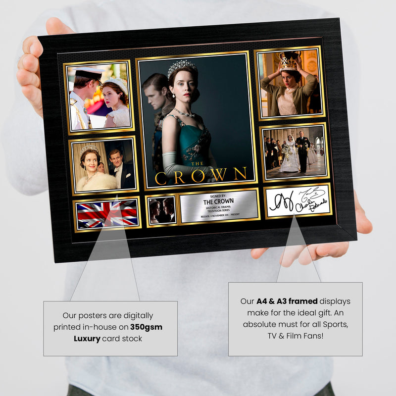 The Crown Netflix Shows Framed Autographed Print - Limited Edition Autograph Fan Gift – Collectible Memorabilia Merchandise