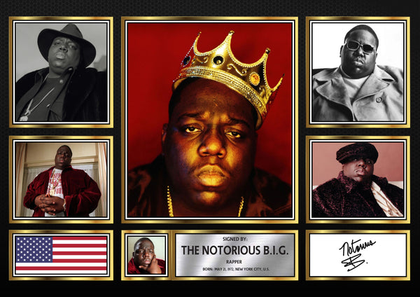 Rappers The Notorious B.I.G. Framed Printed Signature Print – Fan Gift – Wall Art