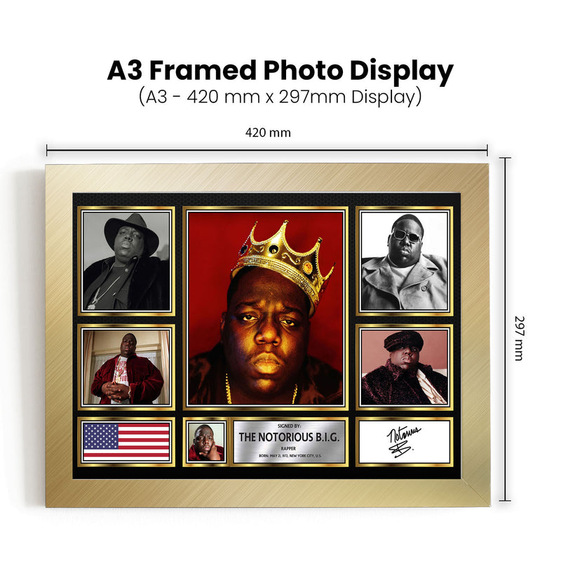 Rappers The Notorious B.I.G. Framed Autographed Print - Limited Edition Autograph Fan Gift – Collectible Memorabilia Merchandise