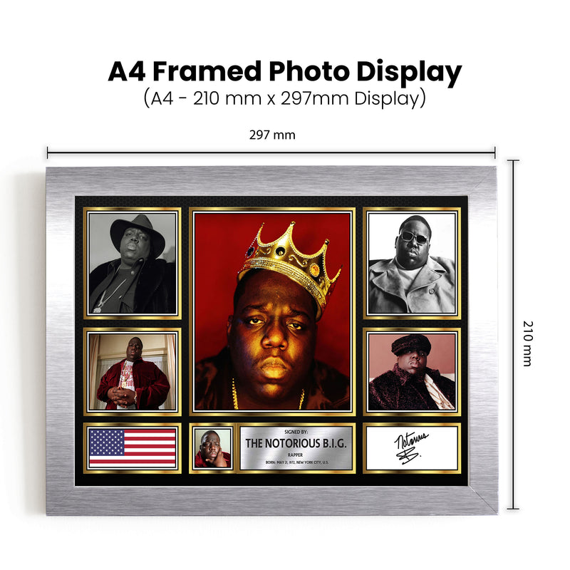 Rappers The Notorious B.I.G. Framed Autographed Print - Limited Edition Autograph Fan Gift – Collectible Memorabilia Merchandise