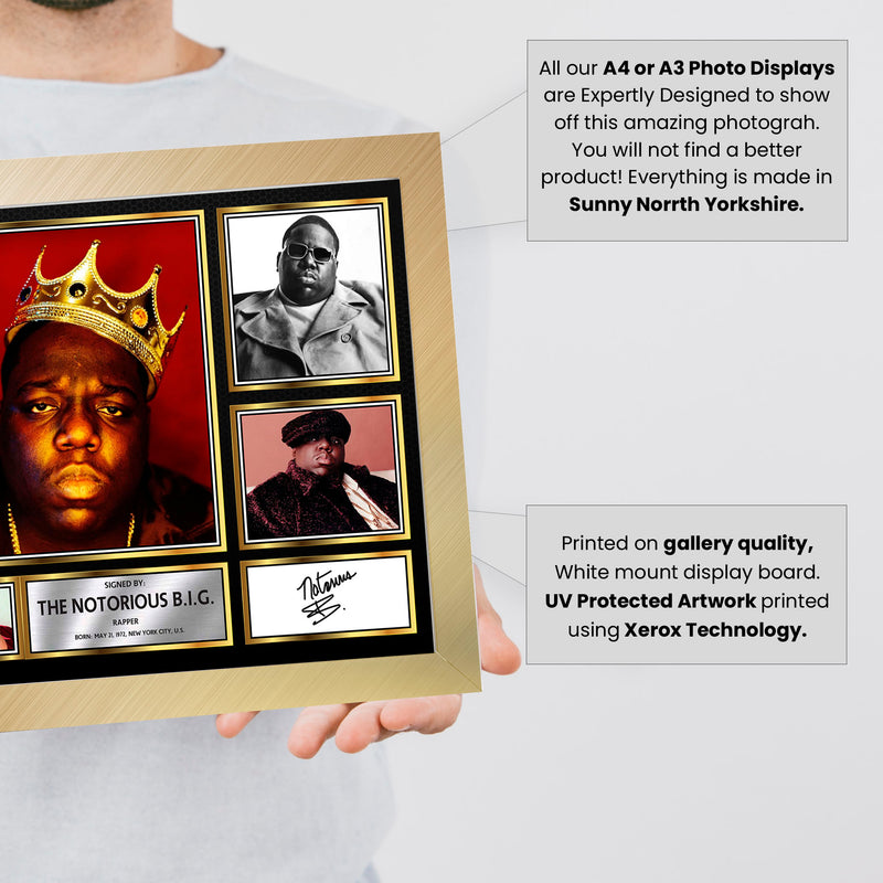 Rappers The Notorious B.I.G. Framed Autographed Print - Limited Edition Autograph Fan Gift – Collectible Memorabilia Merchandise