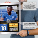 Thierno Barry Printed Signed Poster – Everton FC Striker Tribute Wall Art with Jersey & Bio Plaque – Premier League Football Memorabilia for Fans & Collectors