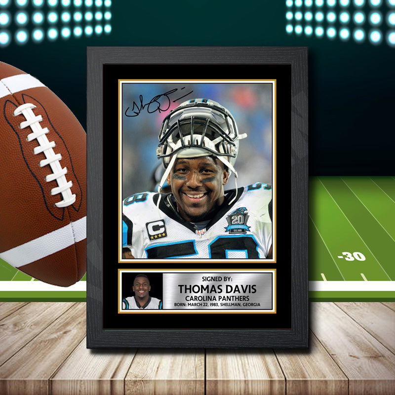 Thomas Davis 1 Printed Signature NFL Star Poster Print Framed Wall Art Gift – Thomas Davis 1 Printed Signature NFL Star Poster Print