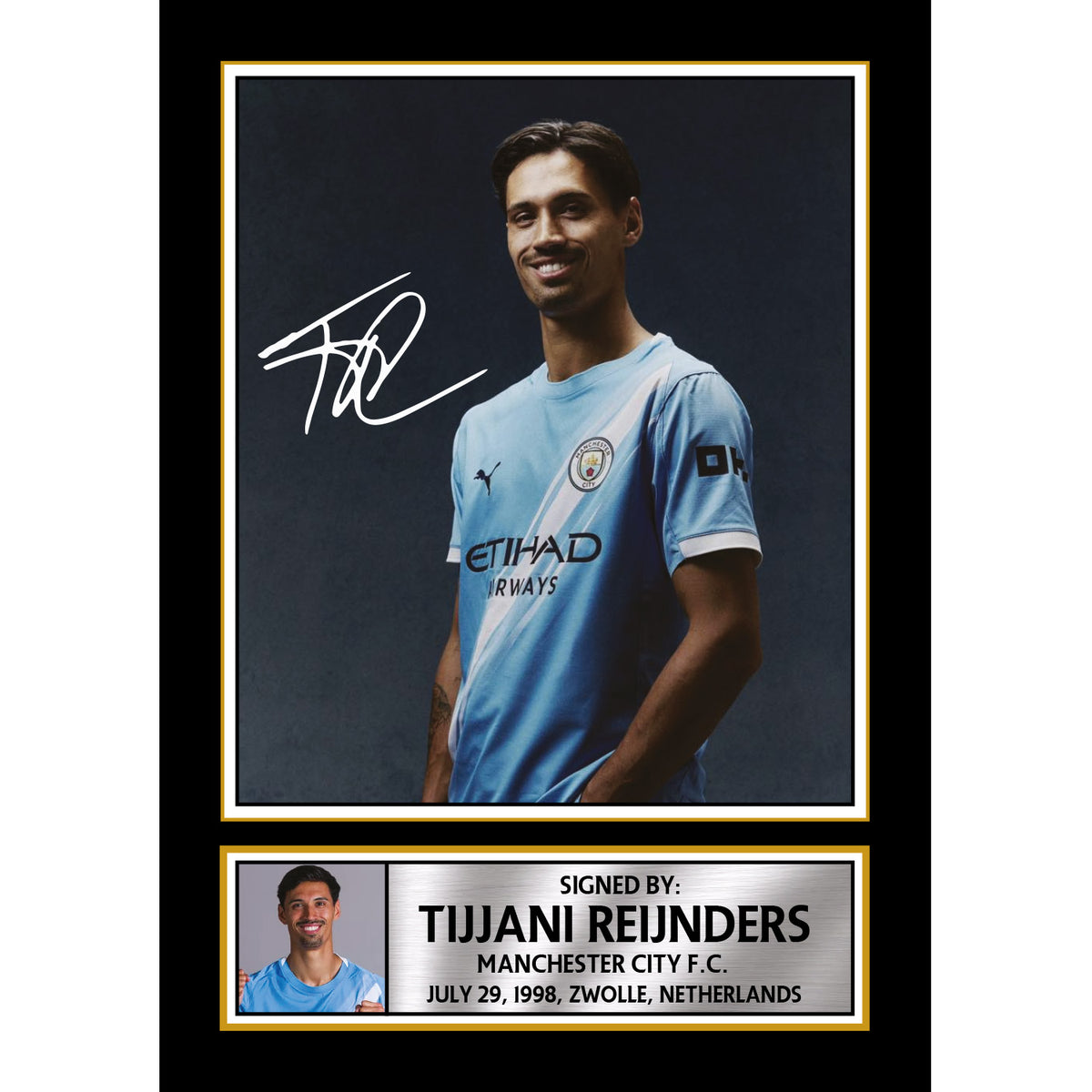 Tijjani Reijnders Signed Autograph Poster Print – Manchester City F.C.