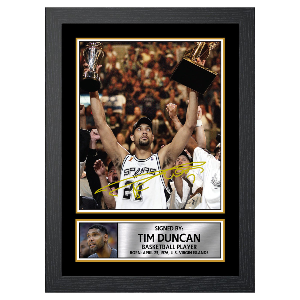 Tim Duncan M112 Basketball Player Printed Signature Poster Print Gift