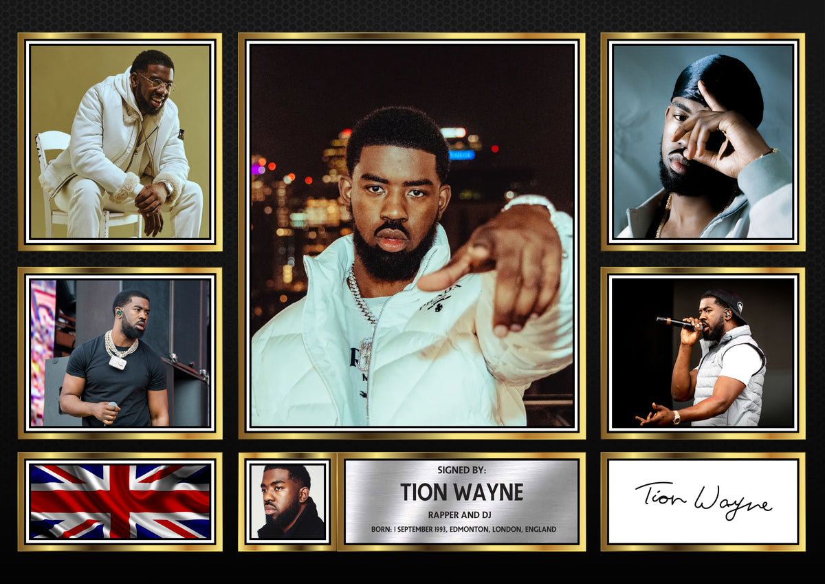Rappers Tion Wayne Framed Printed Signature Print – Fan Gift – Wall Art – Rappers Tion Wayne Framed Printed Signature Print – A4 Poster