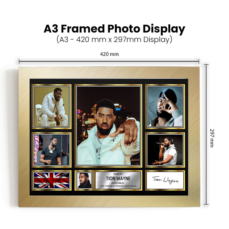 Rappers Tion Wayne Framed Autographed Print - Limited Edition Autograph Fan Gift – Collectible Memorabilia Merchandise