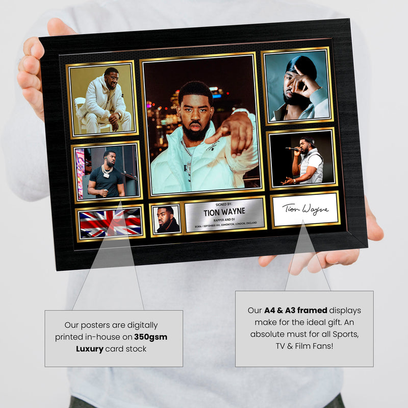 Rappers Tion Wayne Framed Autographed Print - Limited Edition Autograph Fan Gift – Collectible Memorabilia Merchandise