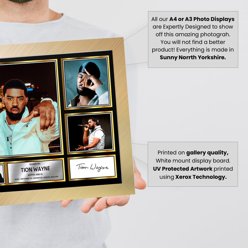 Rappers Tion Wayne Framed Autographed Print - Limited Edition Autograph Fan Gift – Collectible Memorabilia Merchandise