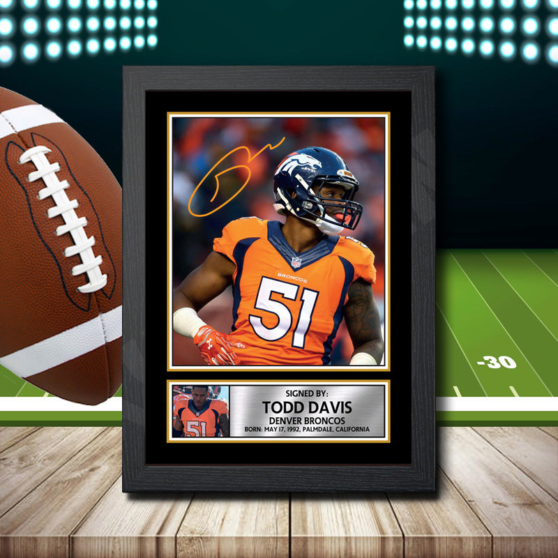 Todd Davis 2 Printed Signature NFL Star Poster Print Framed Wall Art Gift – Todd Davis 2 Printed Signature NFL Star Poster Print